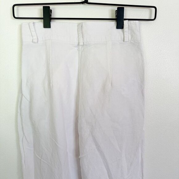 Uncle Studios Women’s White Medium Weight Linen Viscose Blend Pleat Bloomers - Picture 5 of 11